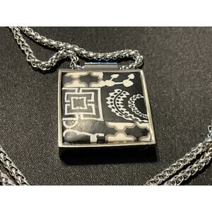 Jilzara Premium Clay Beads 30in Silver Plated Chain Necklace